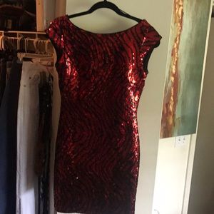 Guess Black and Red Sequin Dress